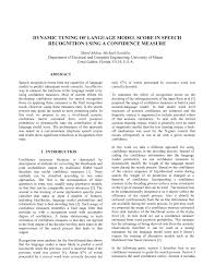 They can be used in many situations. Pdf Dynamic Tuning Of Language Model Score In Speech Recognition Using A Confidence Measure