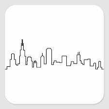 Chicago Skyline Stickers Zazzle Com Chicago Skyline City Skyline Art Skyline Drawing