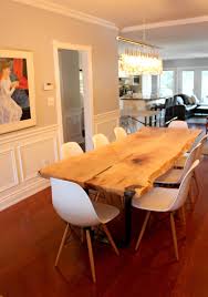 Live Edge Salvaged Maple Dining Table Custom Stainless Steel Base Modern Design Maple Dining Table Live Edge Table Dining Rooms Live Edge Dining Table