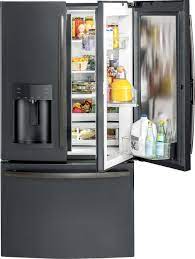 Save 50% on premium and invest your way. Ge 27 8 Cu Ft French Door In Door Refrigerator Black Slate Gfd28gelds Best Buy
