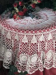 Free crochet oval tablecloth patterns free crochet pattern for a round tablecloth manet for french table cloth. Christmas In July Crochet Your Christmas Tablecloth Free Patterns Grandmother S Pattern Book