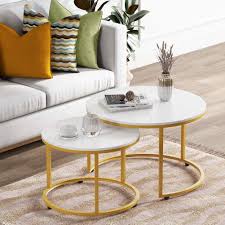 Attempt to find tree trunk coffee table for your living room? Little Tree Nesting Coffee End Tables Faux Marble Modern Furniture Decor Side Table For Living Room Balcony Home And Office Gold And White Buy Online In Azerbaijan At Desertcart 169207154
