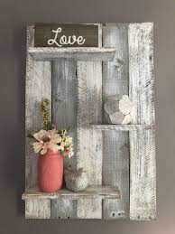 Amada floating shelves wall mounted, rustic paulownia wood wall shelves set of 3 for bedroom, bathroom, living room, farmhouse kitchen, gray. Gray Pallet Wall Shelf Pallet Wall Shelf Bedroom Decor Etsy Pallet Wall Decor Pallet Decor Pallet Wall Shelves