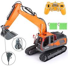 Vatos Rc Excavator 17 Channel Construction Vehicle 1 16 Scale 3 In 1 Remote Control Truck 2 R Remote Control Trucks Excavator Toy Construction Vehicles