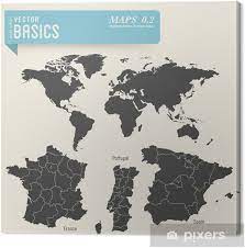 Carte routière d'espagne et du portugal (plus les îles baléares) éditée par national geographic. Tableau Sur Toile Carte Du Monde Et Des Cartes Detaillees De La France Le Portugal Et L Espagne Pixers Nous Vivons Pour Changer