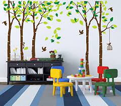 Kids room diy mural, unisex design perfect for boys and girls. Amazon Com Giant Jungle Tree Wall Decal Removable Vinyl Sticker Mural Art Bedroom Nursery Baby Kids Rooms Wall Decor Kitchen Dining