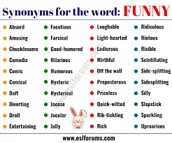 Funny Synonym List Of 49 Synonyms For Funny In English Esl Forums Essay Writing Skills Learn English Words English Vocabulary Words