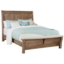 We measured the footboard so the sides of the bench would be 18 deep. Centennial Solids By Vaughan Bassett Chestnut Creek Queen Solid Wood Sleigh Bed With Upholstered Bench Footboard Belfort Furniture Sleigh Beds