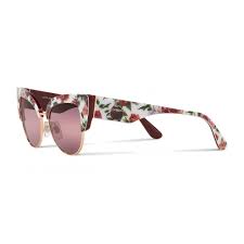 They've been made in italy from tortoiseshell acetate and have oversized frames and wide arms. Dolce Gabbana Cat Eye Sunglasses In Floral Print Acetate Burgundy Dolce Gabbana Eyewear Avvenice