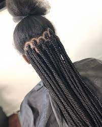 Medium Free Part Boxbraids Freepart Theprocess Mediumlong Mediumlongboxbraids Longboxbraids Sandi Medium Box Braids Hair Styles Long Box Braids