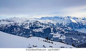 Resultados muito rápidos e ao vivo também de resultados parciais e resultados finais. Alpes Suicos Suica Inverno Canstock