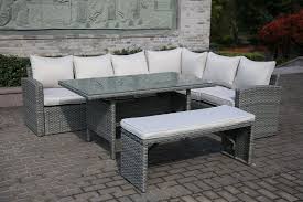 The benefit of our rattan and wicker is that each piece is fully assembled, which is a sign of superior quality furniture. Rowena Rattan Sofa Table And Bench Set Garden Mall