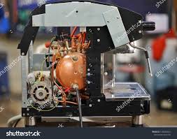 Blue glass plate in the background. January 2019 Inside Coffee Machine Gs3 Stock Photo Edit Now Photo Editing Coffee Machine Stock Photos
