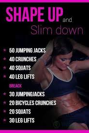 Workout Plan For Shape Up Slim Down Poids De Musculation Programme De Remise En Forme Exercice A La Maison