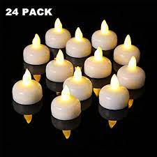 Amazon Com 24 Pack Waterproof Led Floating Tealights Flameless Flickering Tea Light Candles Batt Floating Led Candles Tea Candles Flameless Floating Candles