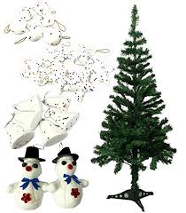 After christmas winter decorating ideas. Buy Evisha Snow Theme Christmas Tree Hanging Ornaments And 4 Ft Artificial Christmas Tree For Christmas Party Decoration Online At Low Prices In India Amazon In