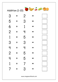 Math Worksheet Addition 1 10 Math Addition Worksheets Kindergarten Math Worksheets Addition Kindergarten Math Worksheets