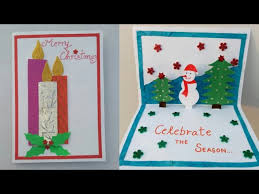 Wonderful card making ideas for kids. Diy Christmas Card Making Popup Christmas Card For Kids Snowman Crafts For Kids Christmas Tree Card Youtube
