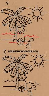 We've got some of the best summer art and craft ideas to share with you to keep your kids entertained. How To Draw A Cartoon Summer Beach Scene From The Word Hot Easy Drawing Tutorial For Kids How To Draw Step By Step Drawing Tutorials