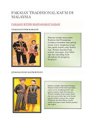 Pakaian tradisional lelaki iban terbahagi kepada dua iaitu kain sirat dan dandong. Folio Kajian Tempatan Tahun 4 Pakaian Tradisional Kaum Di Malaysia Docx