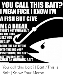 You Call This Bait I Mean Fuck I Know I M A Fish But Give Me A Break There S Not Even A Bait On The Hook Jeez You Really Didnt Put Any Effort