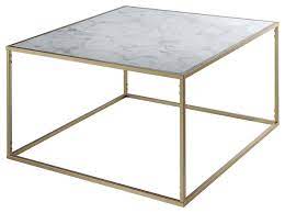 Free store pick up or australia wide delivery. Convenience Concepts Gold Coast Square Faux Marble Coffee Table In Gold Metal Contemporary Coffee Tables By Virventures Houzz