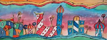 A Faithful Attempt Hundertwasser Houses Watercolour Painting Hundertwasser Art Hundertwasser Art Lessons