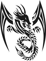Black and red ink dragon tattoo on half sleeve. 22 Beautiful Tribal Dragon Tattoo Only Tribal