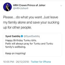 The crown prince of johor contributed a generous amount of rm300k to the people of muar. Tmj Padam Tweet Sindiran Kepada Syed Saddiq Ameno World