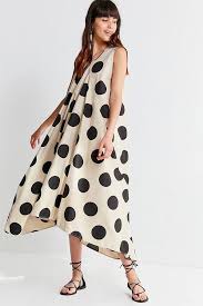 Caara Chelsea Polka Dot Midi Dress Midi Ruffle Dress Polka Dots Outfit Urban Dresses