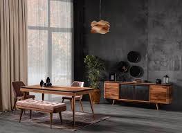 Özellikle mobilyalarda ceviz rengi sıkça kullanılmaktadır. Kebir Yemek Odasi Takimi Ceviz Antrasit Kargili Mobilya