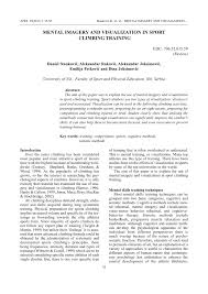 Pdf Mental Imagery And Visualization In Sport Climbing Training