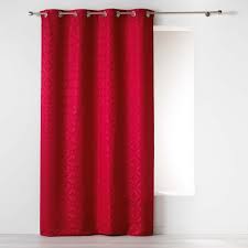 Rideau A œillets Jacquard Rouge Majestic Rideau Rideau Et Voilage Linge De Maison Gifi