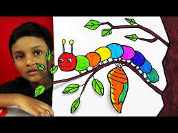 Step 4 continue drawing the half circles or letters c for the body. How To Draw A Caterpillar For Kids With Mukesh Go School Tv