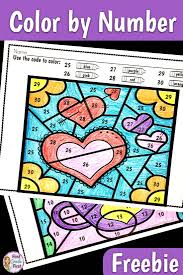 Color By Number Valentine S Day Numbers Kindergarten Math Valentines Cool Coloring Pages