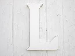 Wooden Wall Letter L 12 Inch White Initial Rustic Sign Cottage Cabin Decor Wedding Photo Prop Childrens Room Wooden Wall Letters Letter Wall Cottage Signs