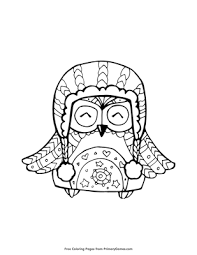 Download, print, and color turtle diary's winter hat coloring page for a fun activity for your students. Owl In Winter Hat Coloring Page Free Printable Pdf From Primarygames