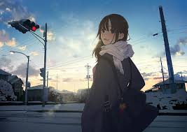 Perfect screen background display for desktop, iphone, pc, laptop, computer, android phone, smartphone, imac, macbook, tablet, mobile device. Hd Wallpaper Anime Anime Girls Urban Snow Town One Person Sky Real People Wallpaper Flare