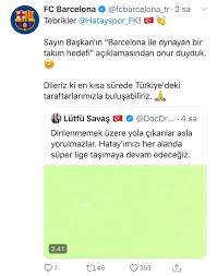 Hatayspor ile ilgili tüm spor ve transfer haberleri, fikstür, puan durumu, maç sonuçları, sezon kadrosu, foto ve video galerisi fanatik'te. Barcelona Dan Hatayspor Paylasimi