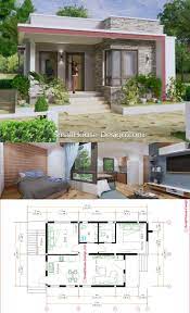 Small House Plans 7x11 Meters Full Plan Terrace Roof Small House Design Small House Design Plans House Construction Plan Small House Design