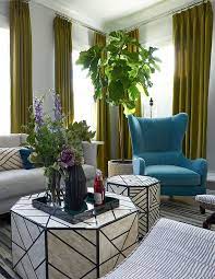 Curtains in plaid with a dash of red and walls in green create a festive dining room. Olive Green Ceiling Height Drapery Transitional Living Room Chicago By Tiffany Brooks Hgtv Host Interior Designer Houzz
