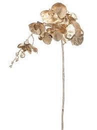 Metallic Gold Fake Phalaenopsis Orchid Spray Phalaenopsis Orchid Silk Flowers Wedding Metallic Wedding