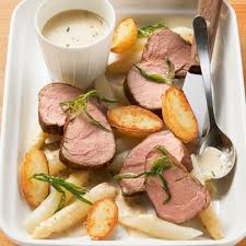 Kalbsfilet Mit Estragon Senf Sauce Und Spargel Rezept Kalbsfilet Fleisch Gerichte Estragon Senf