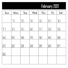 All calendars print in landscape mode (vs. Free February 2021 Printable Calendar Template