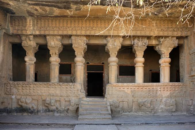 Nasik Cave 3, Commissioned by the mother of the Satavahana king Gautamiputra Satakarni. Inscriptions in the cave proclaim that the King "Crushed down the pride and conceit of the Kshatriyas and destroyed