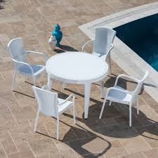 Beyaz Yuvarlak Rattan Bahce Balkon Masa Sandalye Modelleri