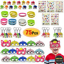 Buy 75 Pack Baby Shark Party Favors Doo Bag Face Mask Hand Tattoo Finger Ring Key Chain Wrist Bands Shark Themed Party Supplies For Kids Baby Shark Birthday Party