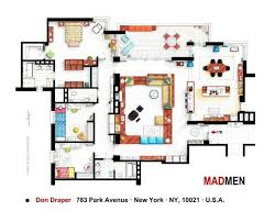 Floorplan Of Don Draper S Apartment From Mad Men Floor Plans House Floor Plans Apartment Floor Plan