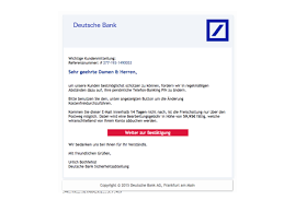 Service code 201 und die liste wie ich sie oben abgetippt habe (die deutsche bank mastercards, american express cards, advanzia sowie die dkb co brands sind ebenso konfiguriert und ansonsten sind mir keine karten bekannt, die so konfiguriert sind). Deutsche Bank Phishing Neue Warnung Vor Spam Mails Netzwelt