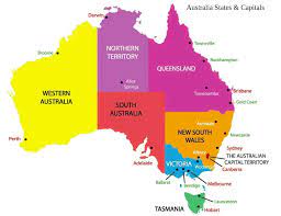 This is a belt of water. List Of Australia States And Capitals Map Of Australian Capital Cities